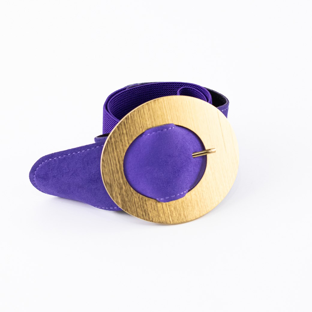 CINTURON ELASTICO GAMUZA HEBILLA METAL MUJER MORADO MAILEA - 2
