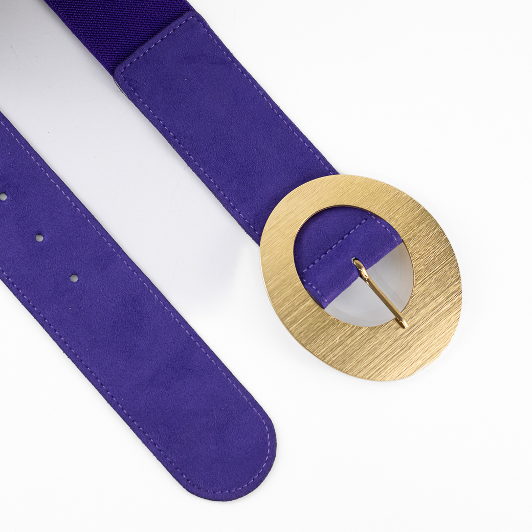 CINTURON ELASTICO GAMUZA HEBILLA METAL MUJER MORADO MAILEA - 3