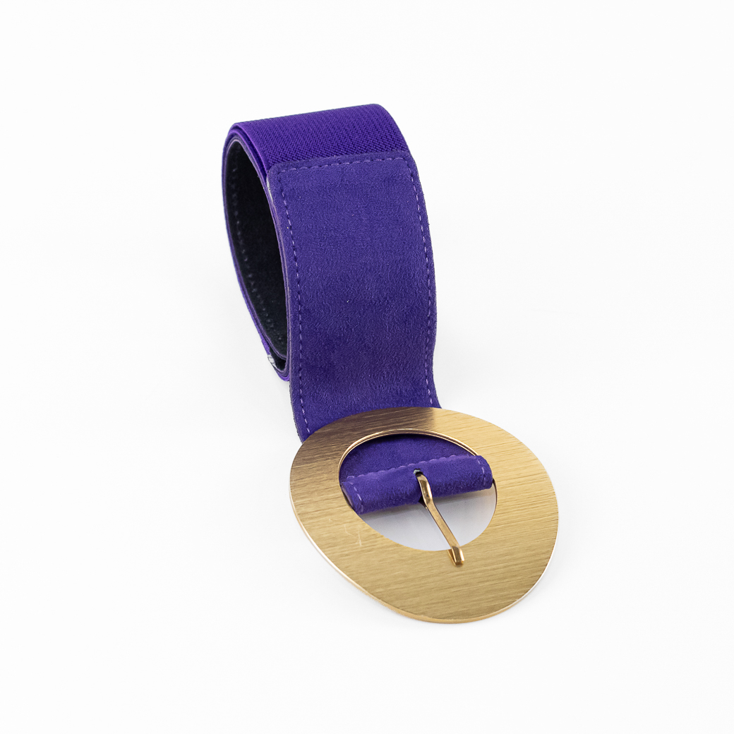 CINTURON ELASTICO GAMUZA HEBILLA METAL MUJER MORADO MAILEA - 4