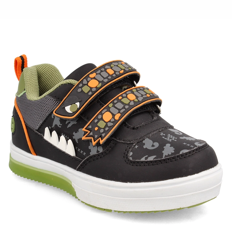 ZAPATILLA NIÑO BUBBLEGUMMERS LUCES NEON NEGRO-NARANJA - 2