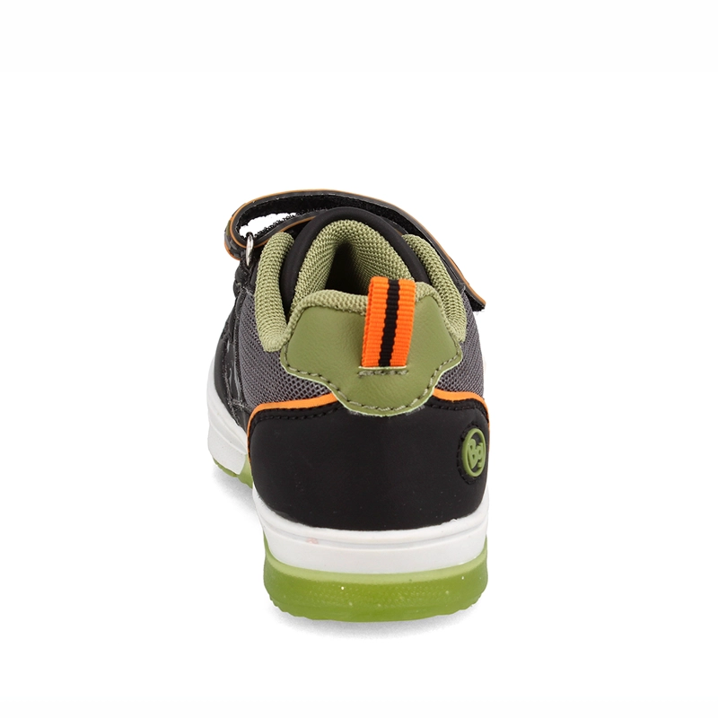 ZAPATILLA NIÑO BUBBLEGUMMERS LUCES NEON NEGRO-NARANJA - 3