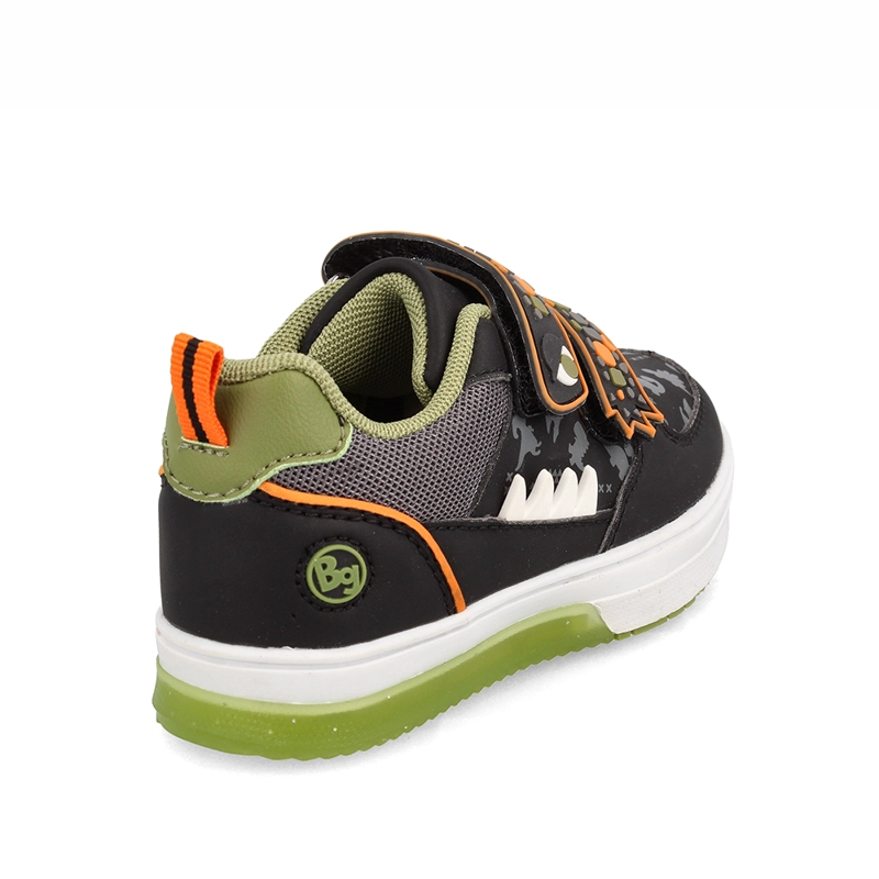 ZAPATILLA NIÑO BUBBLEGUMMERS LUCES NEON NEGRO-NARANJA - 4