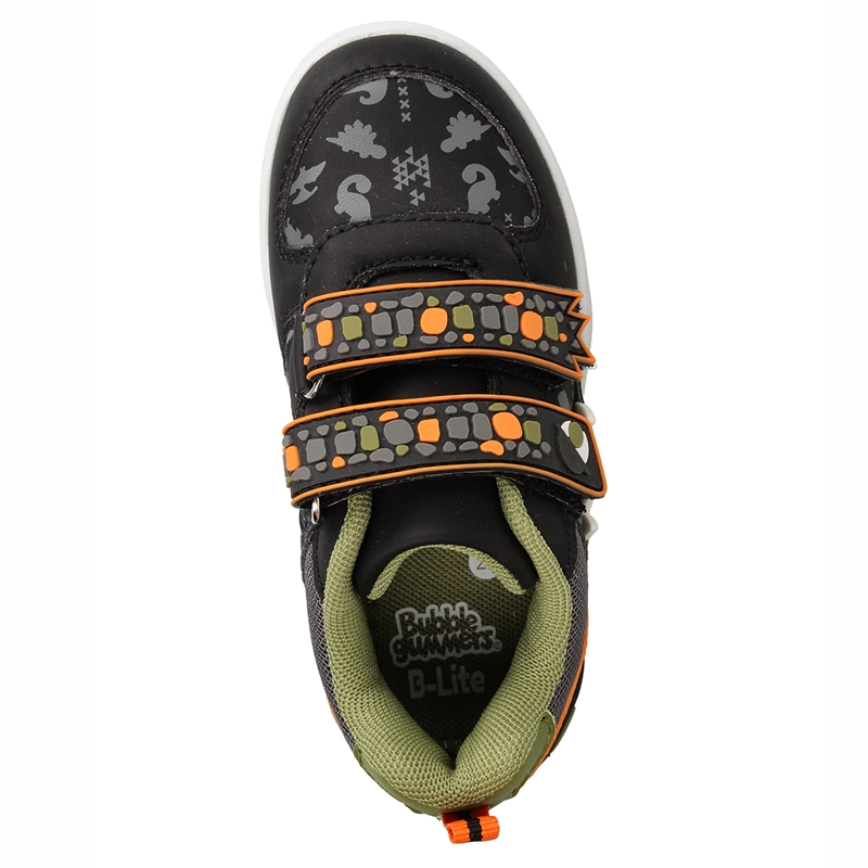 ZAPATILLA NIÑO BUBBLEGUMMERS LUCES NEON NEGRO-NARANJA - 6