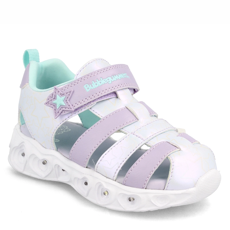 SANDALIA NIÑA BUBBLEGUMMERS LILA HEART LIGHT - 2