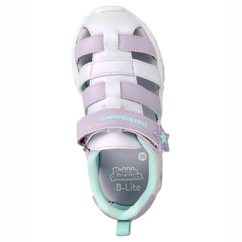 SANDALIA NIÑA BUBBLEGUMMERS LILA HEART LIGHT - 6