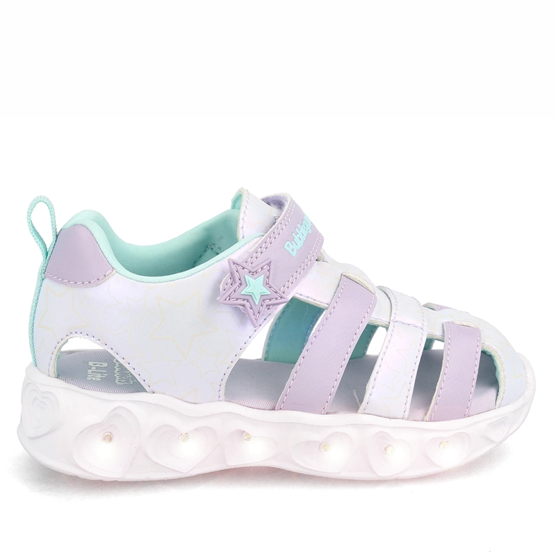 SANDALIA NIÑA BUBBLEGUMMERS LILA HEART LIGHT - 8