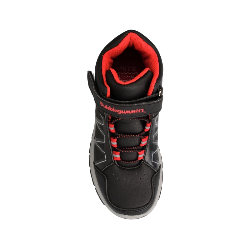 BOTIN NIÑO BUBBLEGUMMERS CHARMAN NEGRO-ROJO - 4