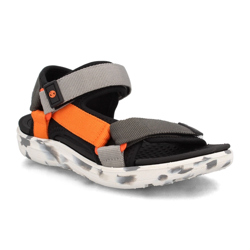 SANDALIA  NIÑO BUBBLEGUMMERS HURLEY GRIS- NARANJO - 2