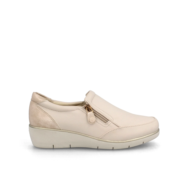 MOCASIN MUJER BATA FRIDA BEIGE - 1