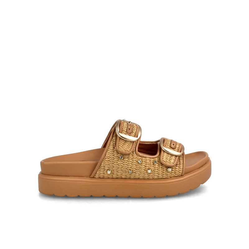 SANDALIA MUJER BATA BARACK BEIGE - 1