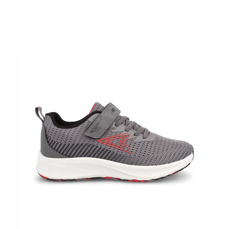 ZAPATILLA NIÑO POWER SPRING GRIS - ROJO - 1