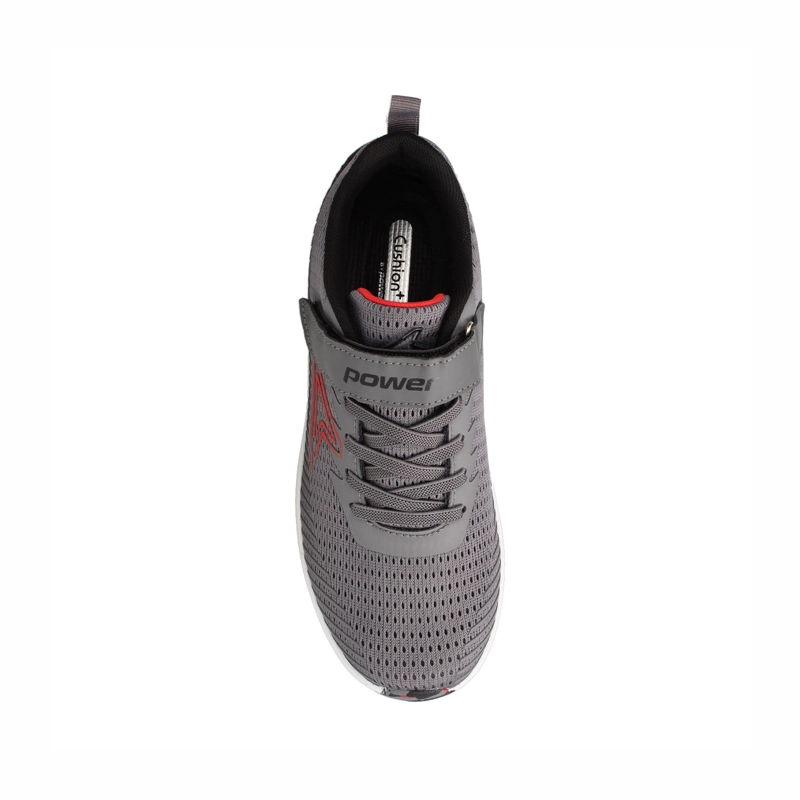 ZAPATILLA NIÑO POWER SPRING GRIS - ROJO - 3