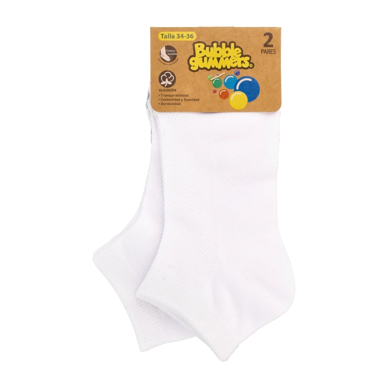 CALCETINES INFANTILES BUBBLEGUMMERS BIPACK BLANCO BLANCO - 1