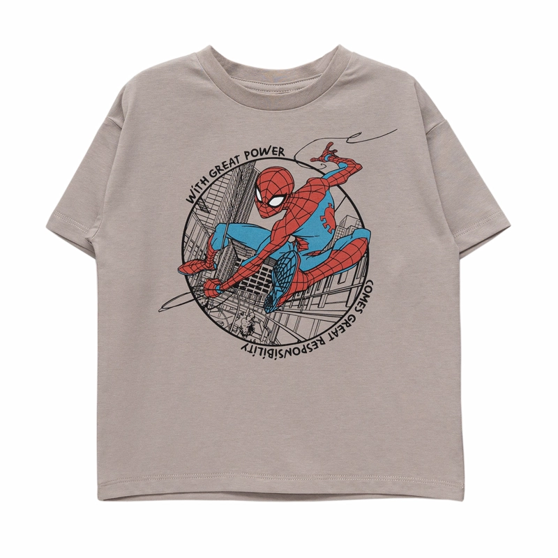 POLERA NIÑO BUBBLEGUMMERS SPIDERMAN GRIS - 1