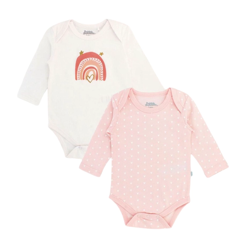 BODY NIÑA BUBBLEGUMMERS LESINA X2 BLANCO Y ROSA - 1