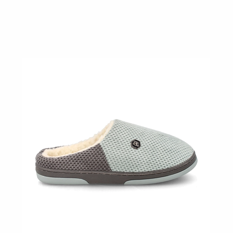 PANTUFLA MUJER BATA LOLA GRIS-MENTA - 1