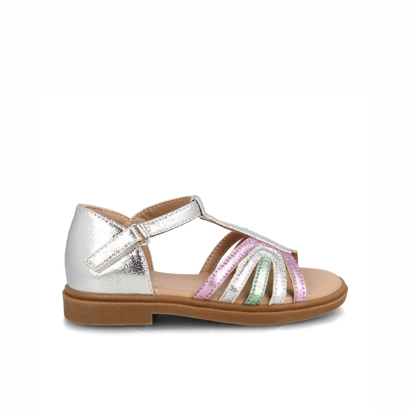 SANDALIA NIÑA BUBBLEGUMMERS GINGER PLATEADO - 1