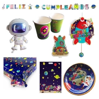 PACK CUMPLEAÑOS ESPACIAL X 6 COTILLÓN ACTIVARTE - 1