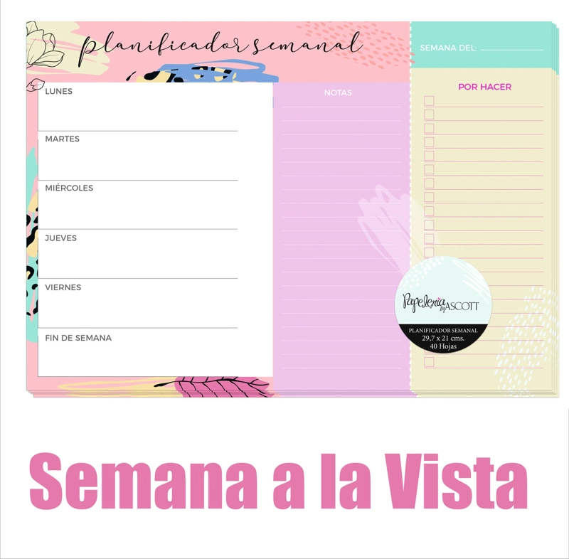CALENDARIO AGENDA PLANIFICADOR SEMANAL ASCOTT 40HJ 29,7X21CM. - 2