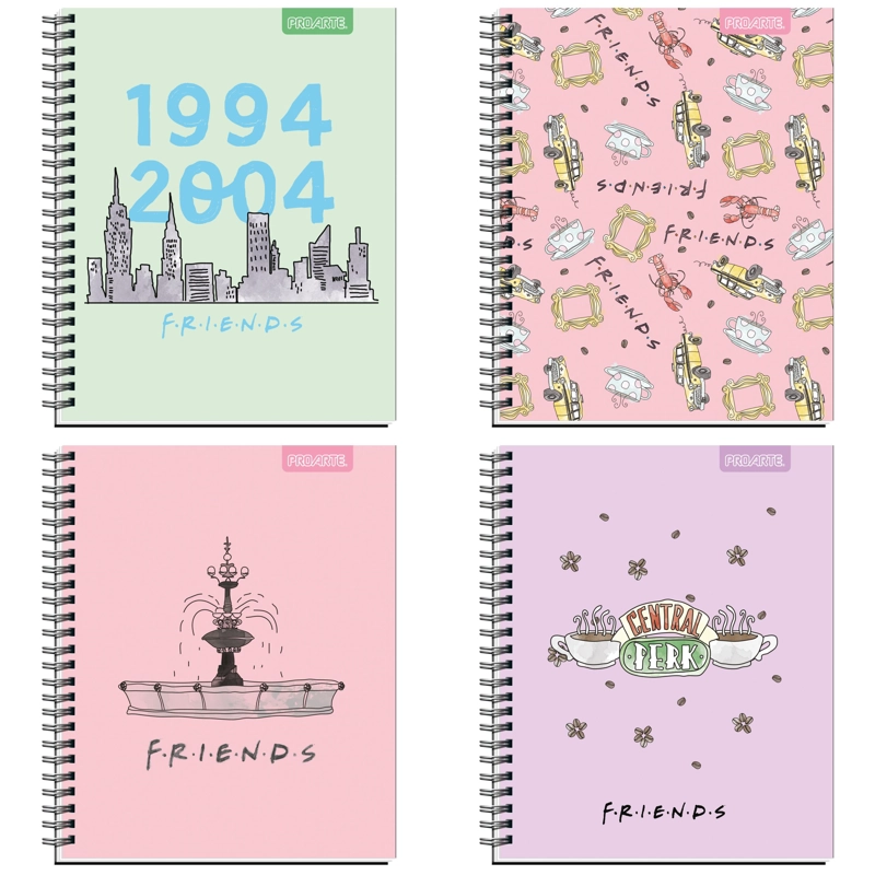 PACK X 10 CUADERNOS UNIVERSITARIOS FOXLIMITADA F*R*I*E*N*D*S HJ 7MM MIX TAMAÑO A4 - 3