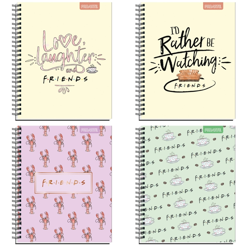 PACK X 5 CUADERNOS UNIVERSITARIOS FOXLIMITADA F*R*I*E*N*D*S 100 HOJAS 7MM MIX TAMAÑO A4 - 4