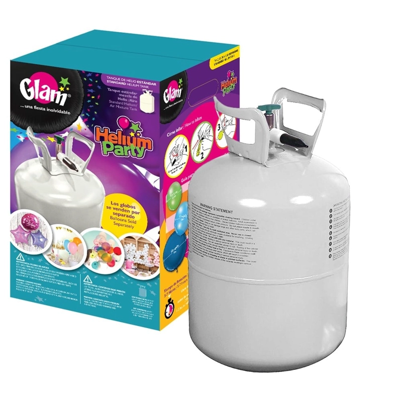 GLAM BALON CILINDRO GAS HELIO ULTRA LIVIANO PARA 20 GLOBOS | BLANCO - 1