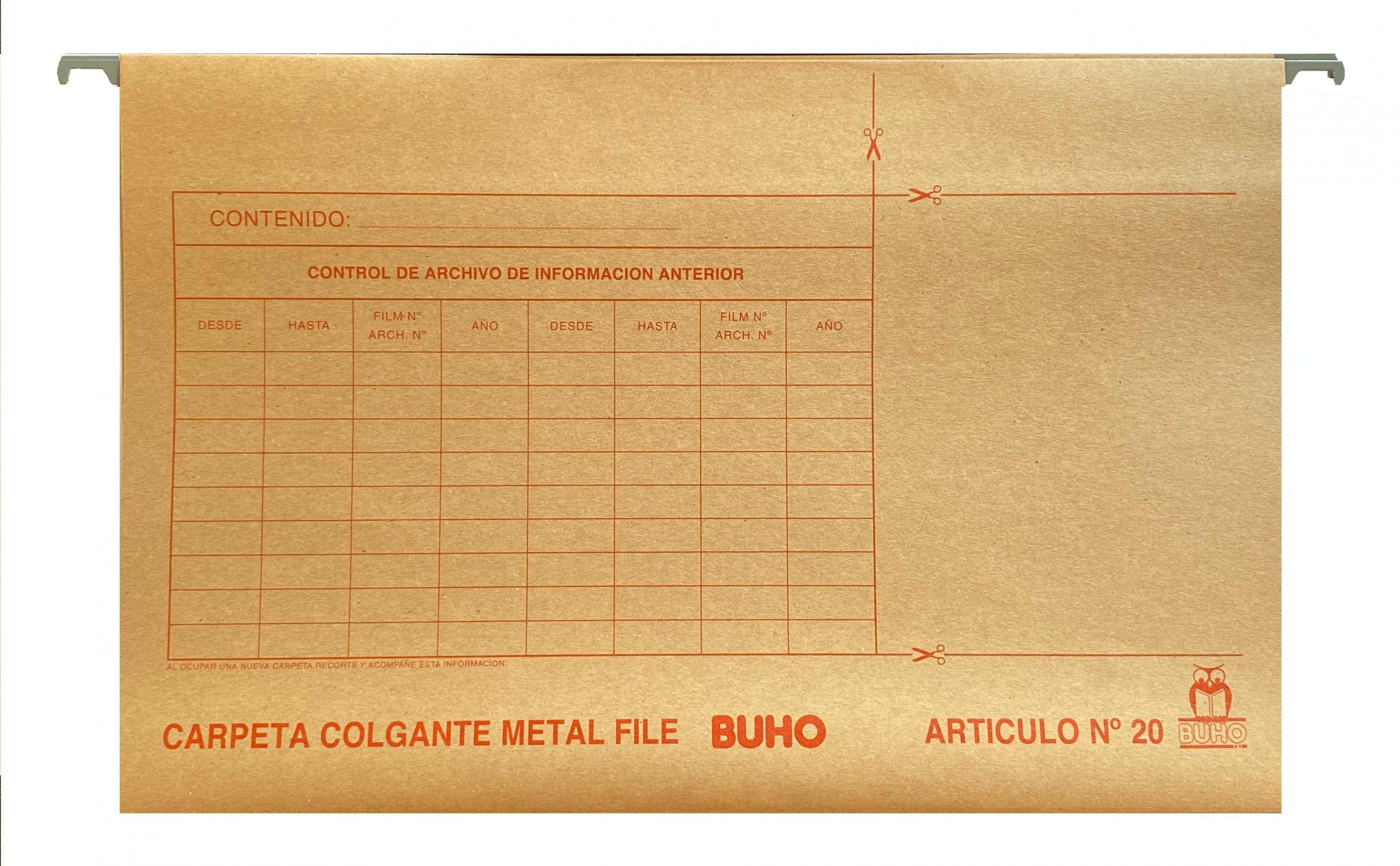 CARPETA COLGANTE BUHO BARRA METALICA 10UNI - 2