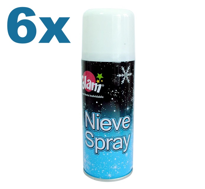 COTILLÓN GLAM FIESTA CELEBRACIÓN CUMPLES AÑO NUEVO NIEVE SPRAY 6U - 1