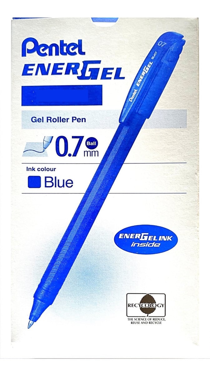 LÁPIZ GEL PENTEL ROLLER ENERGEL MAKKURO 07MM AZUL 12UNI - 1