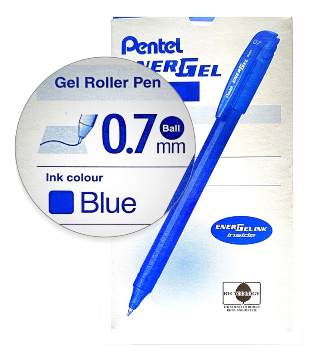LÁPIZ GEL PENTEL ROLLER ENERGEL MAKKURO 07MM AZUL 12UNI - 2