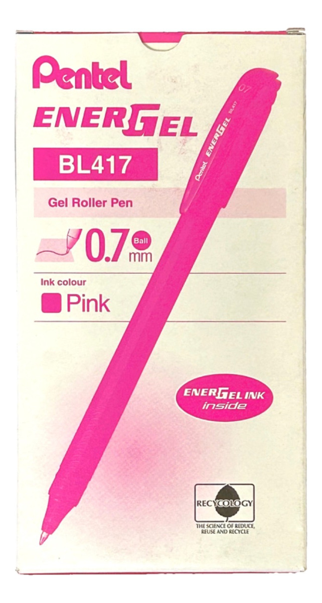 LÁPIZ GEL PENTEL ROLLER ENERGEL MAKKURO 07MM ROSADO 12UN - 1