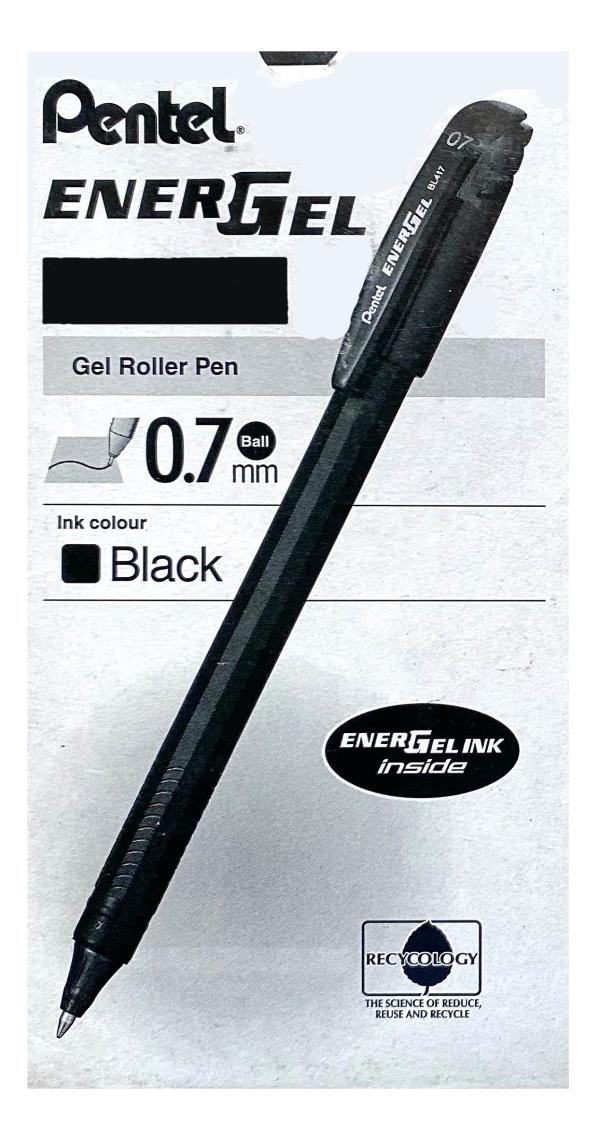 LÁPIZ GEL PENTEL ROLLER ENERGEL MAKKURO 07MM NEGRO 12UNI - 1