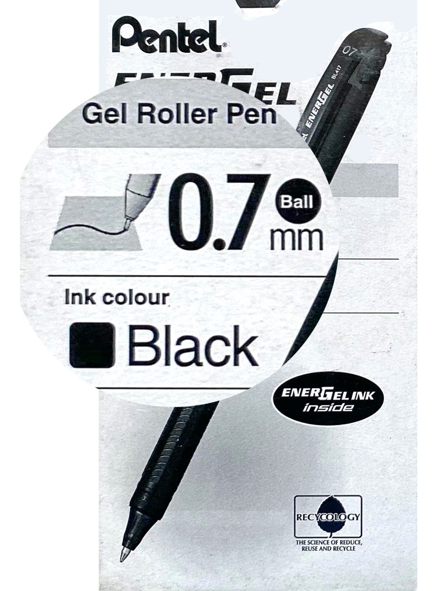 LÁPIZ GEL PENTEL ROLLER ENERGEL MAKKURO 07MM NEGRO 12UNI - 2