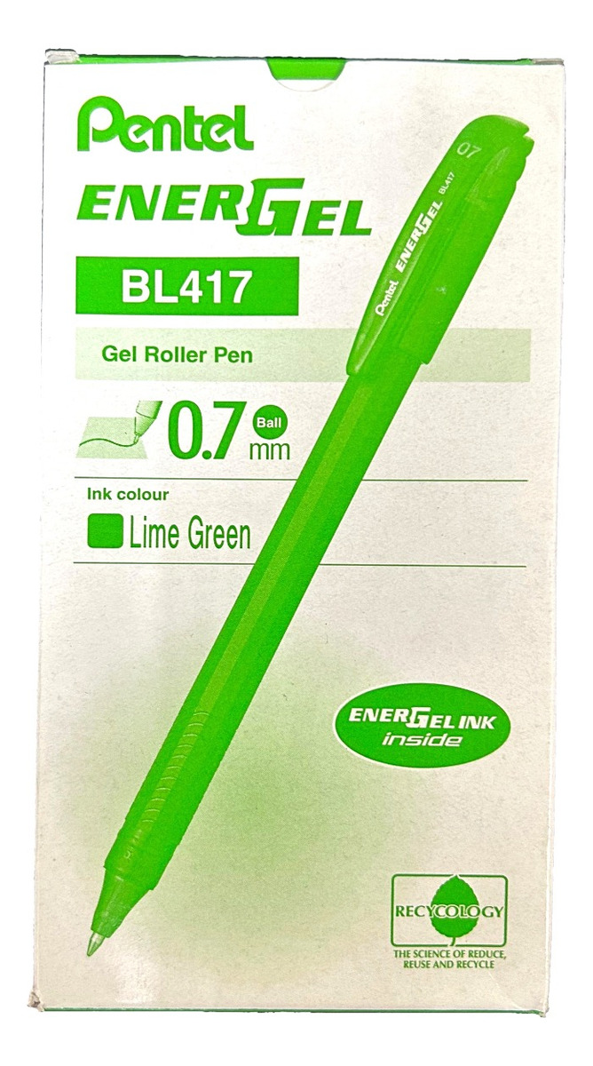 LÁPIZ GEL PENTEL ROLLER ENERGEL MAKKURO 07MM VERDECLARO 12U - 1