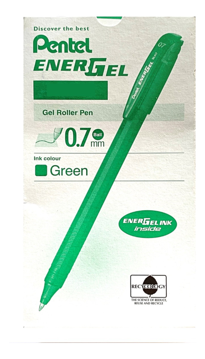 LÁPIZ GEL PENTEL ROLLER ENERGEL MAKKURO 07MM VERDE 12UNI - 1