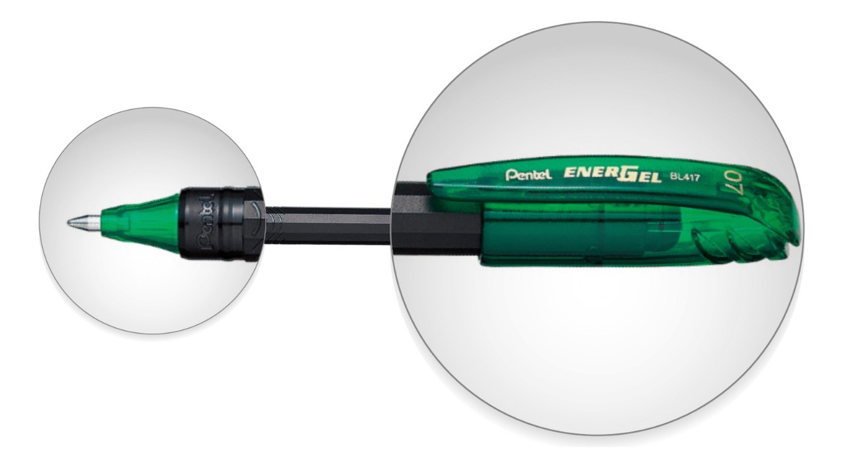 LÁPIZ GEL PENTEL ROLLER ENERGEL MAKKURO 07MM VERDE 12UNI - 5