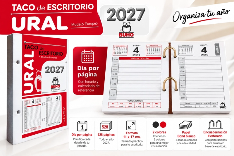 Agenda Taco Buho Ural Calendario Escritorio 2027 - 5un - 3