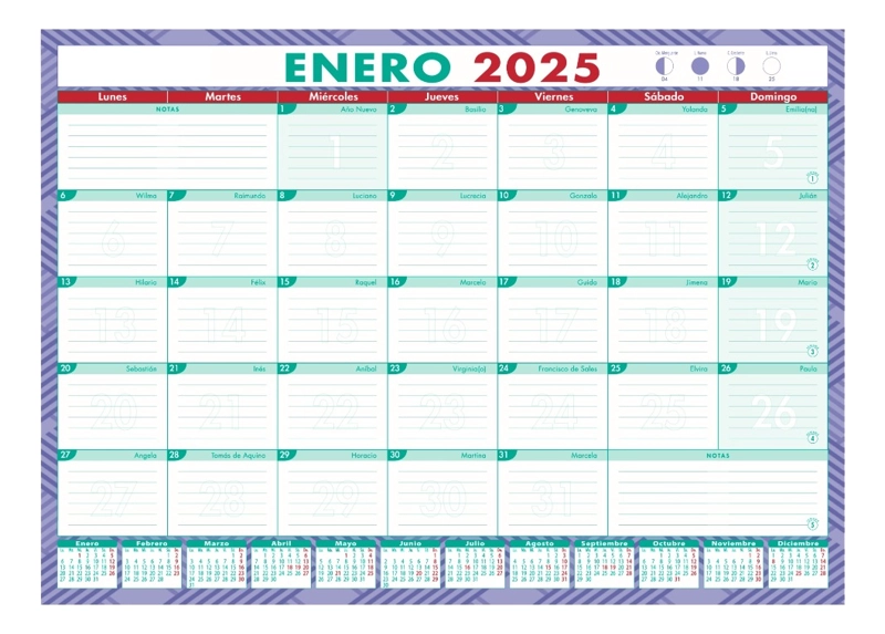 PLANNER BUHO CALENDARIO AGENDA MENSUAL DE ESCRITORIO TRABAJO 2027 - 10U - 7