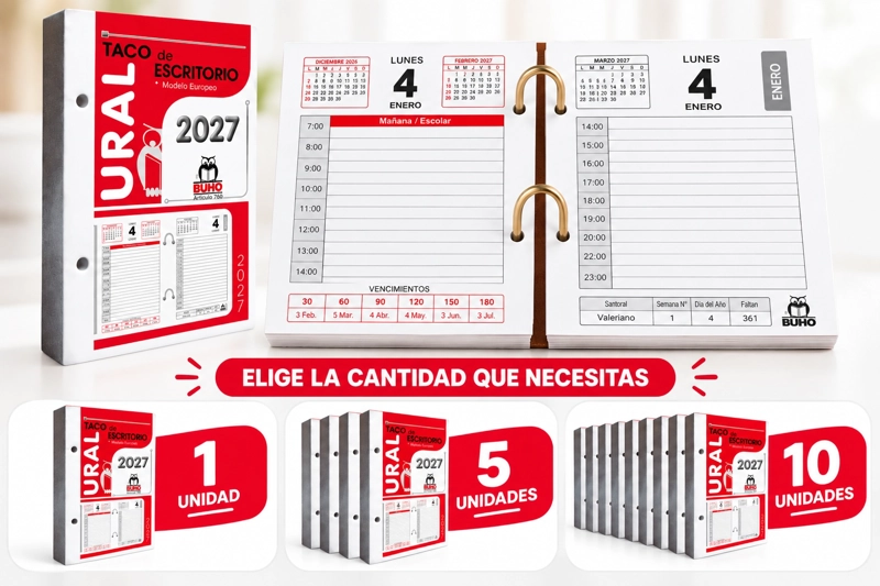 Agenda Taco Calendario Escritorio 2027 - Calendario Ural - 4
