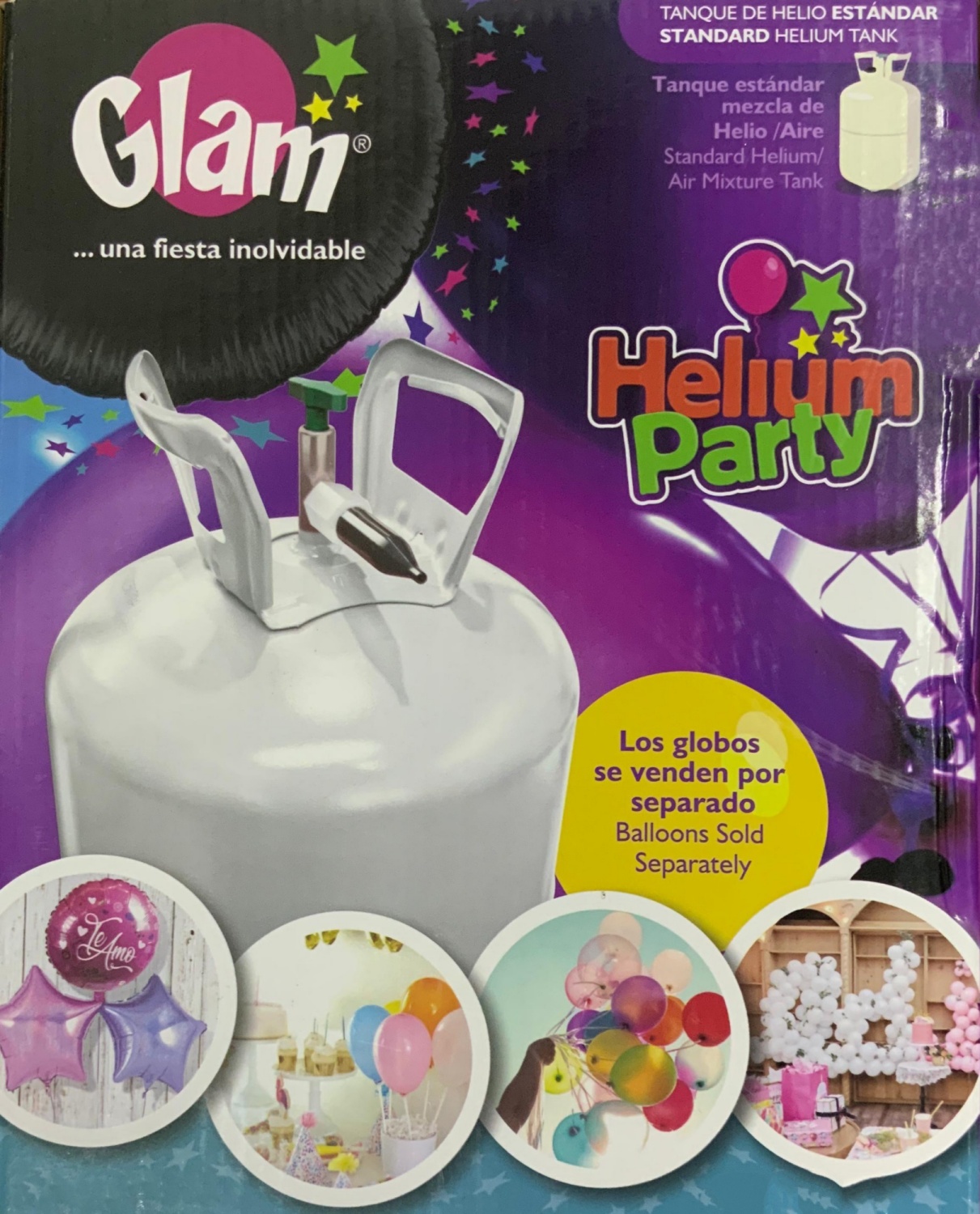 GLAM TANQUE BALÓN CILINDRO GAS HELIO ULTRA LIVIANO 30 GLOBOS - 2