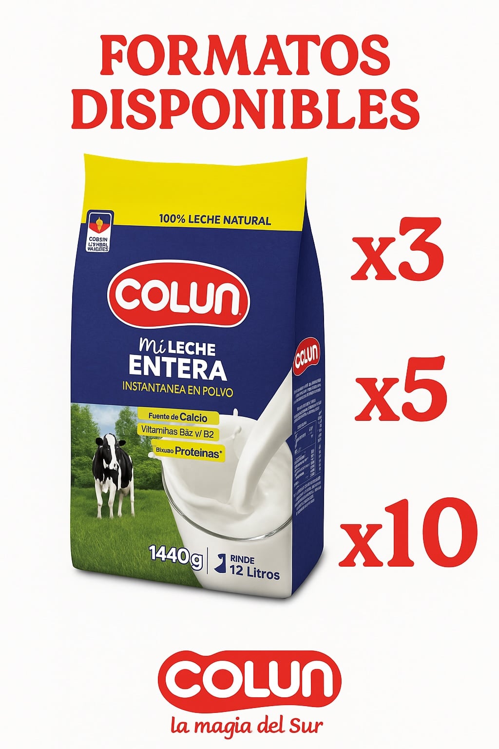 LECHE EN POLVO ENTERA COLUN 1.44 KG | RINDE 12 LITROS - 3