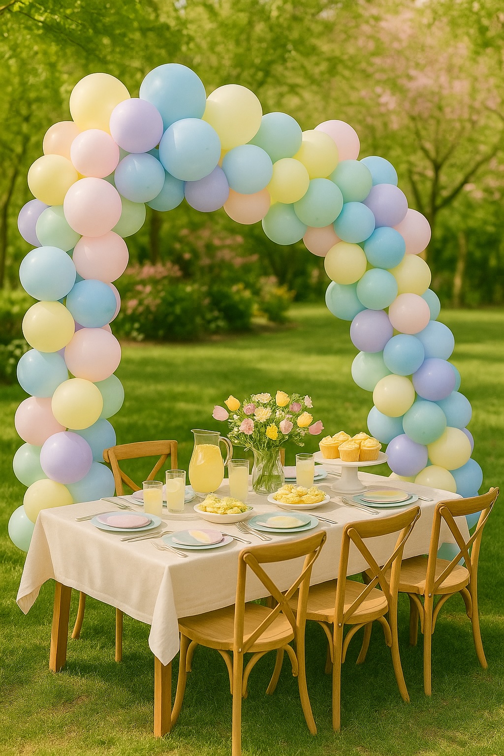 GUIRNALDA GLOBOS FIESTA DECORACION COTILLON CELEBRACIÓN - COLORES PASTEL - 4