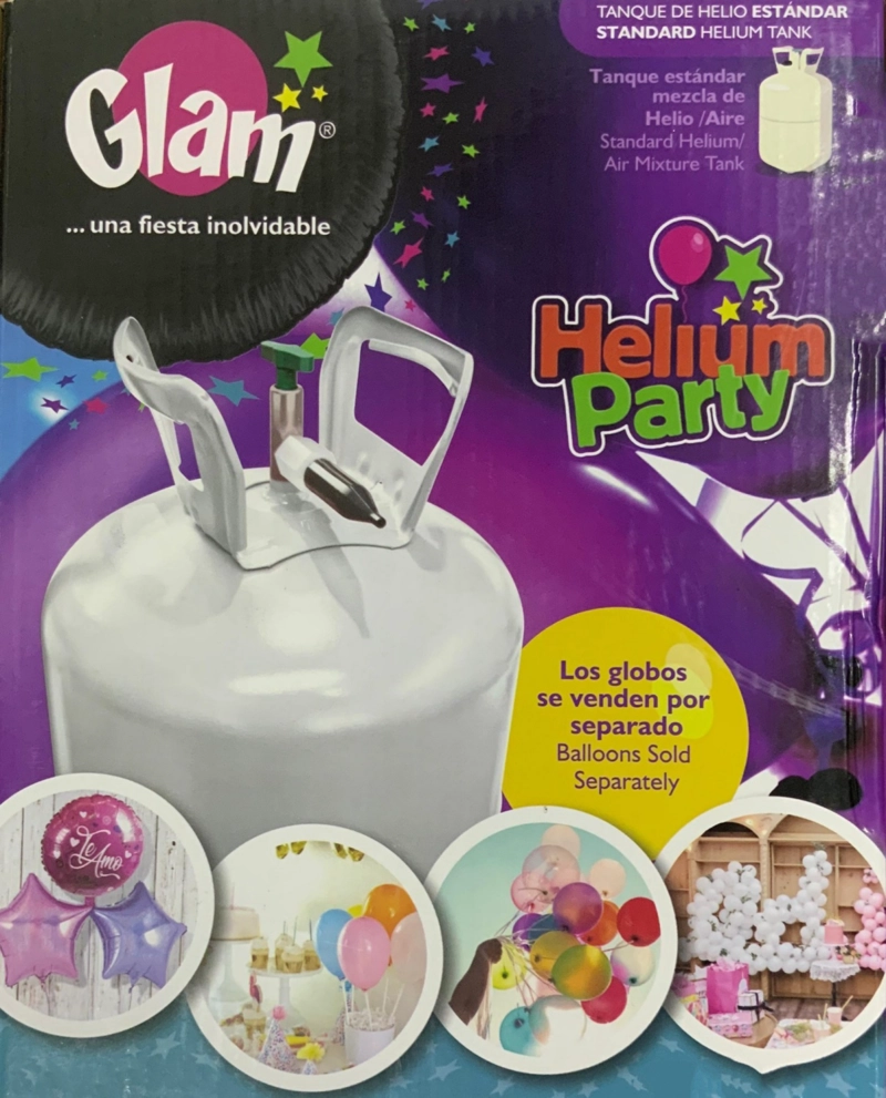 GLAM TANQUE BALON CILINDRO GAS HELIO ULTRA LIVIANO 30 GLOBOS - 2