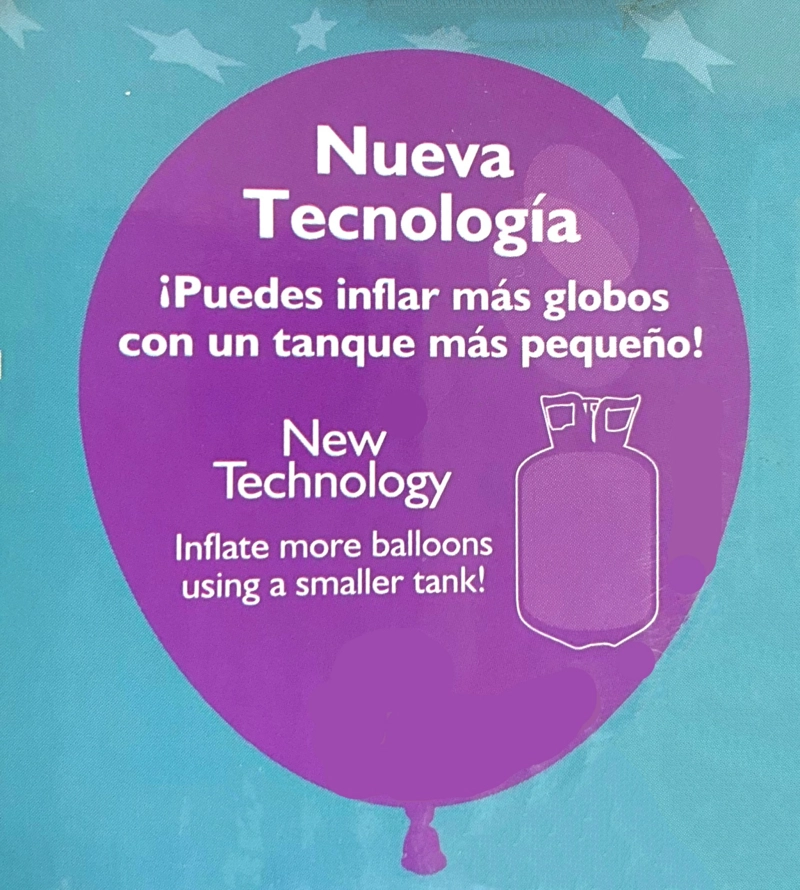 GLAM TANQUE BALON CILINDRO GAS HELIO ULTRA LIVIANO 30 GLOBOS - 3