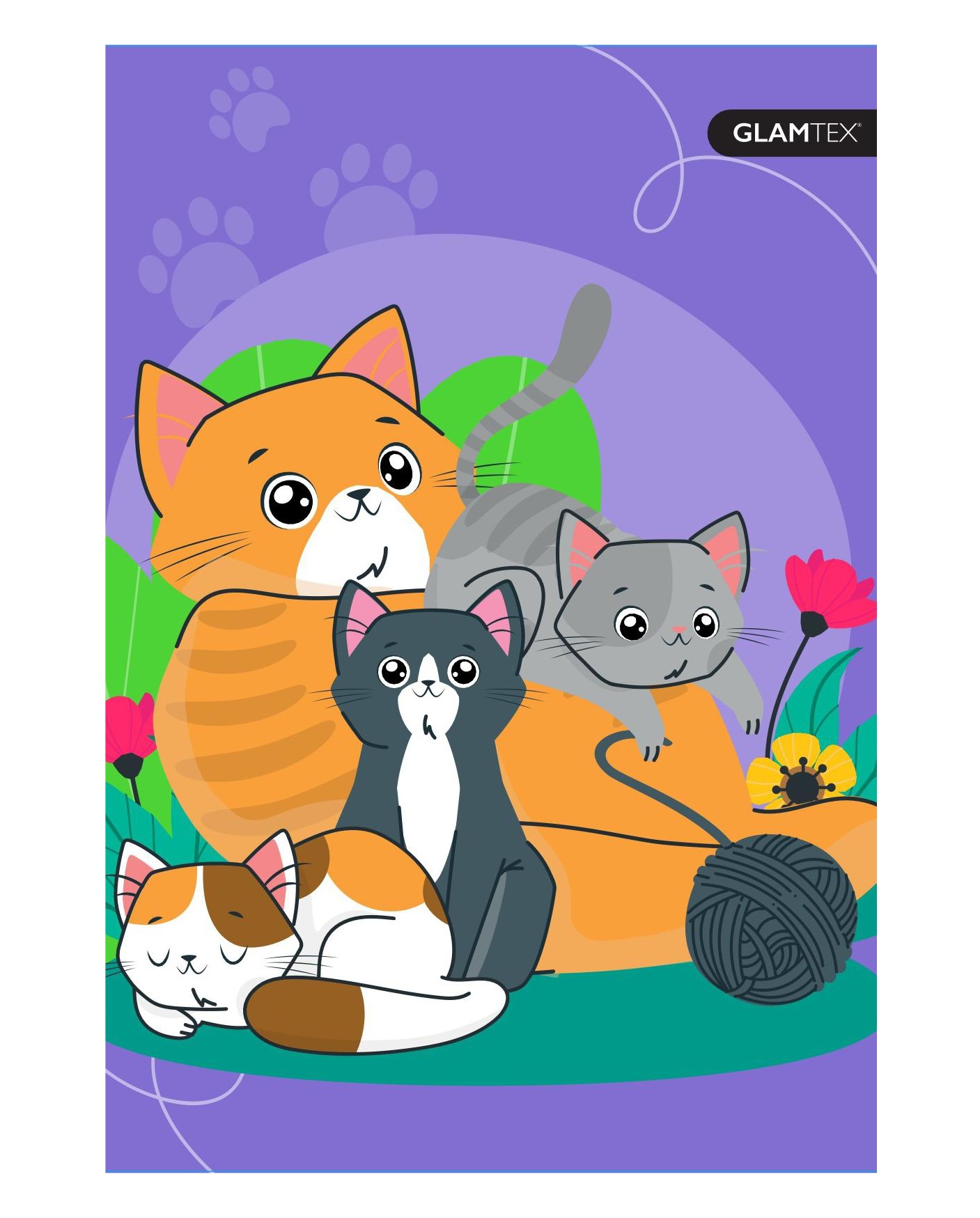 CUADERNO GLAMTEX CARTA 120H 7MM MASCOTAS 4UNI - 5
