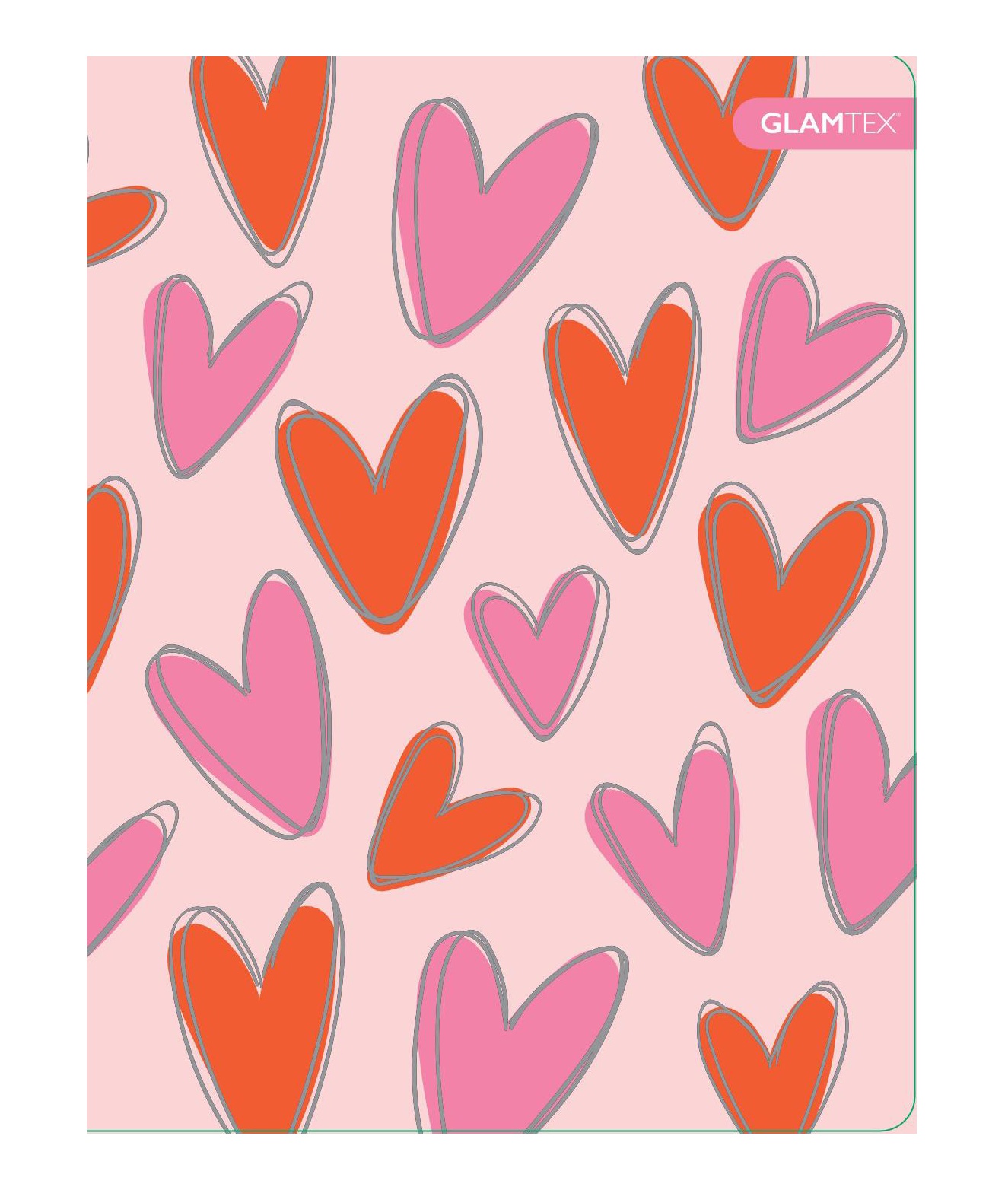 CUADERNO GLAMTEX UNIVESITARIO TAPA EXTRA DURA 100H 7MM CORAZONES 6U - 3