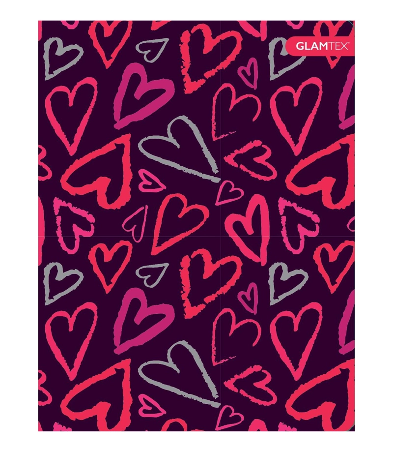 CUADERNO GLAMTEX UNIVESITARIO TAPA EXTRA DURA 100H 7MM CORAZONES 6U - 4