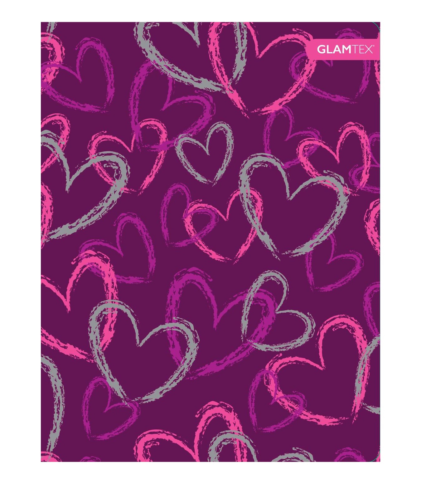 CUADERNO GLAMTEX UNIVESITARIO TAPA EXTRA DURA 100H 7MM CORAZONES 6U - 6