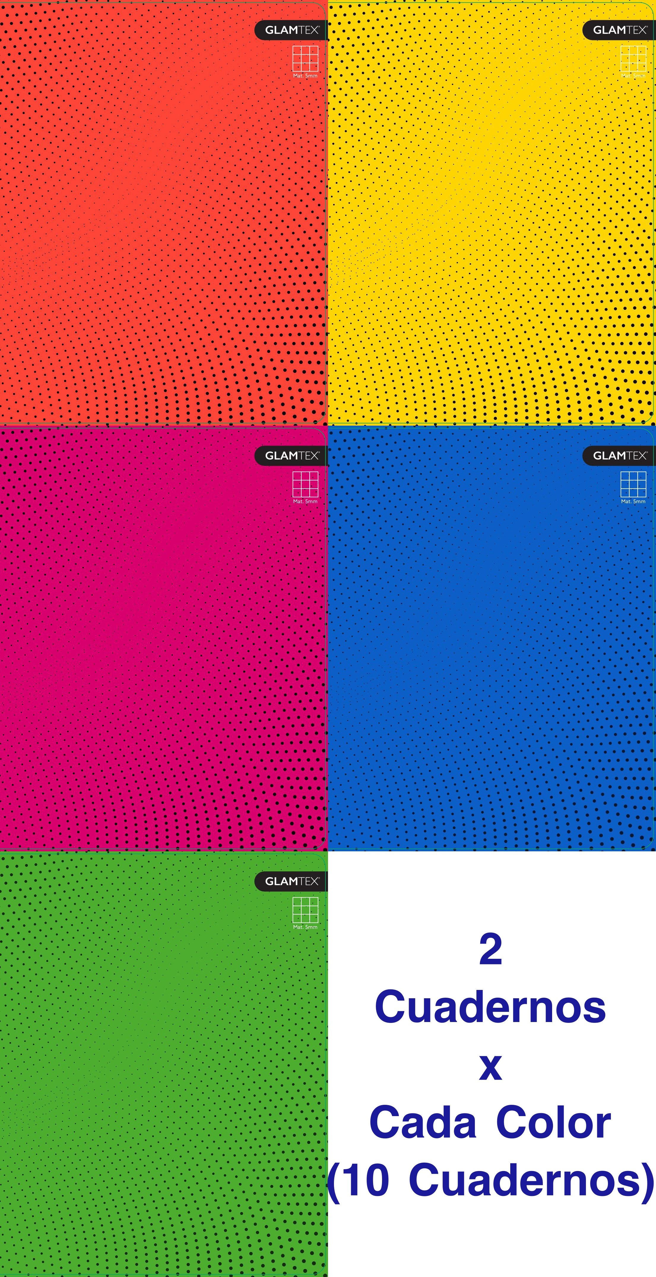CUADERNO GLAMTEX UNIVESITARIO TAPA DURA 100H 5MM LISO 10U - 2