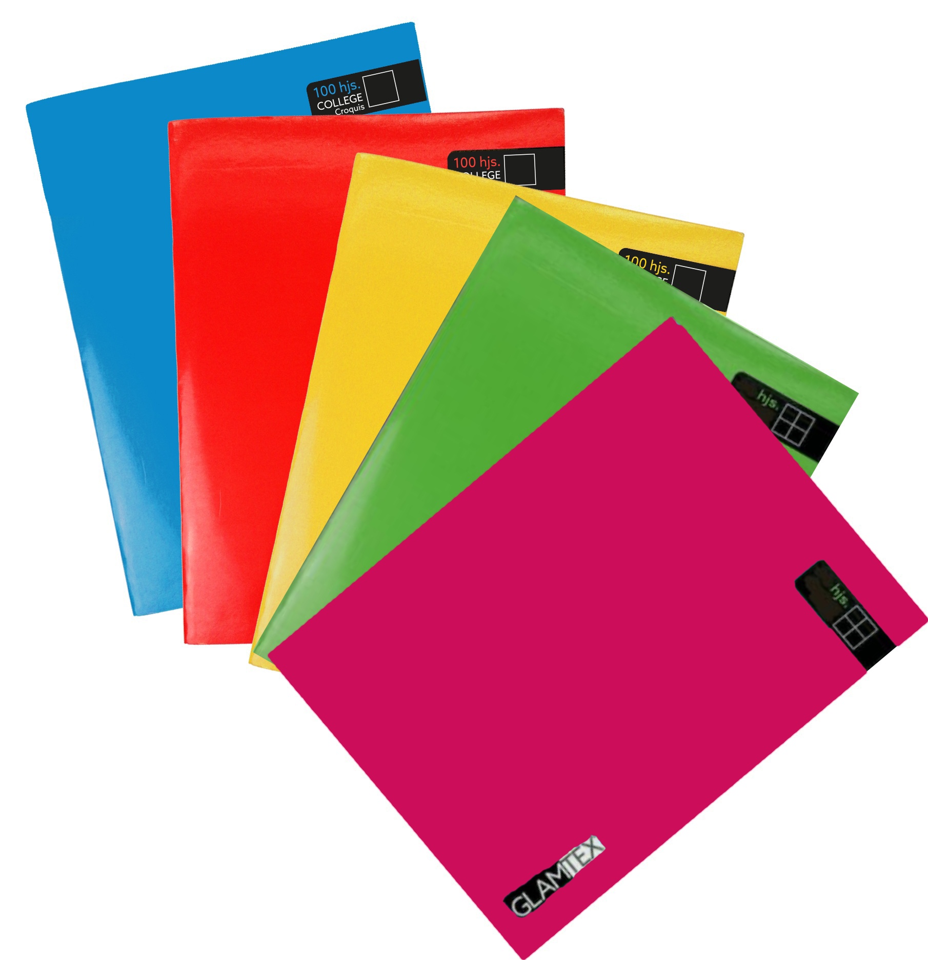 CUADERNO GLAMTEX COLLEGE 100H 5MM MATEMATICA LISO COLORS 10U - 2
